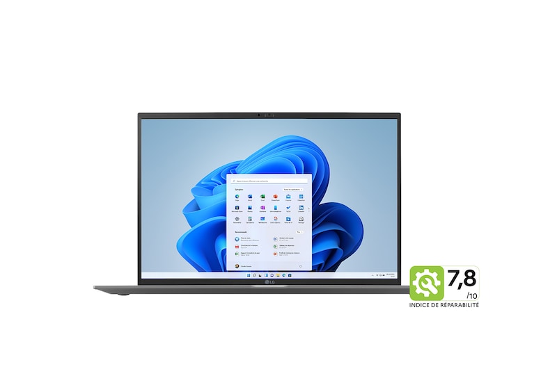 LG gram 17Z90Q | Windows 11 Home Advanced | 17" 1 350g | Intel® Core™ i7 | RAM 32Go | SSD 1To NVMe™, LG 17Z90Q-G.AD79F