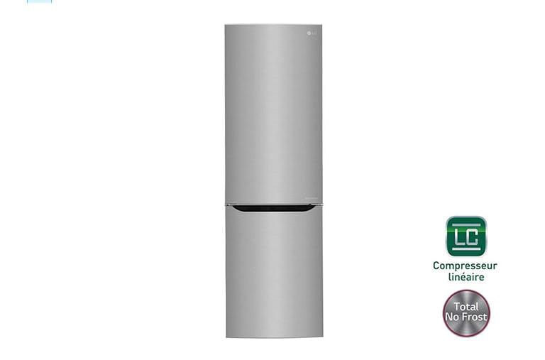 Vue avant de Réfrigérateur combiné | Total No Frost | Compresseur linéaire inverter | Smart Diagnosis™ | Moist Balance Crisper | A&#43;&#43; LG GB6106SPS