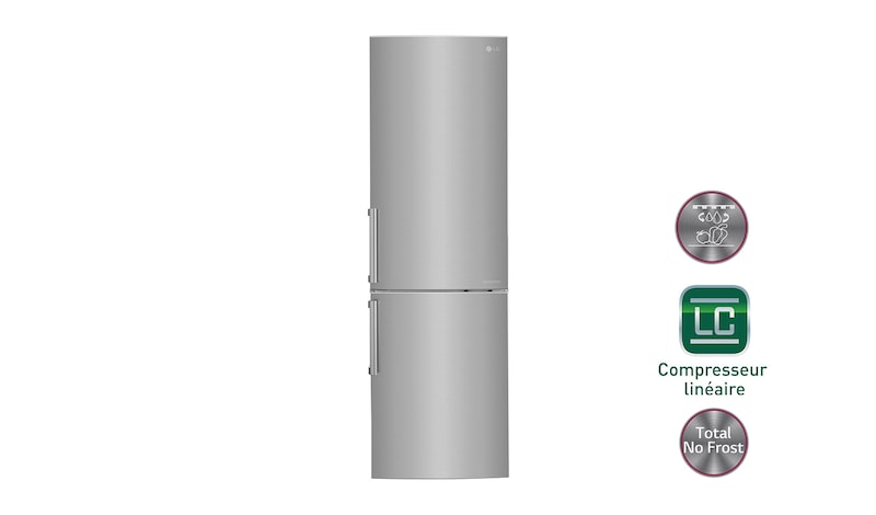 LG Réfrigérateur combiné | Total No Frost | Compresseur linéaire inverter | Smart Diagnosis™ | Moist Balance Crisper | A++, LG GB6216BPS