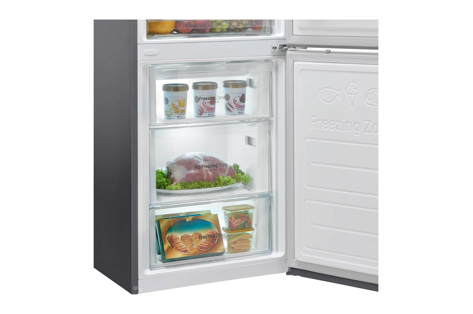 LG Réfrigérateur combiné | Total No Frost | Compresseur linéaire inverter| 37dB | Moist Balance Crisper, LG GB6216SDS