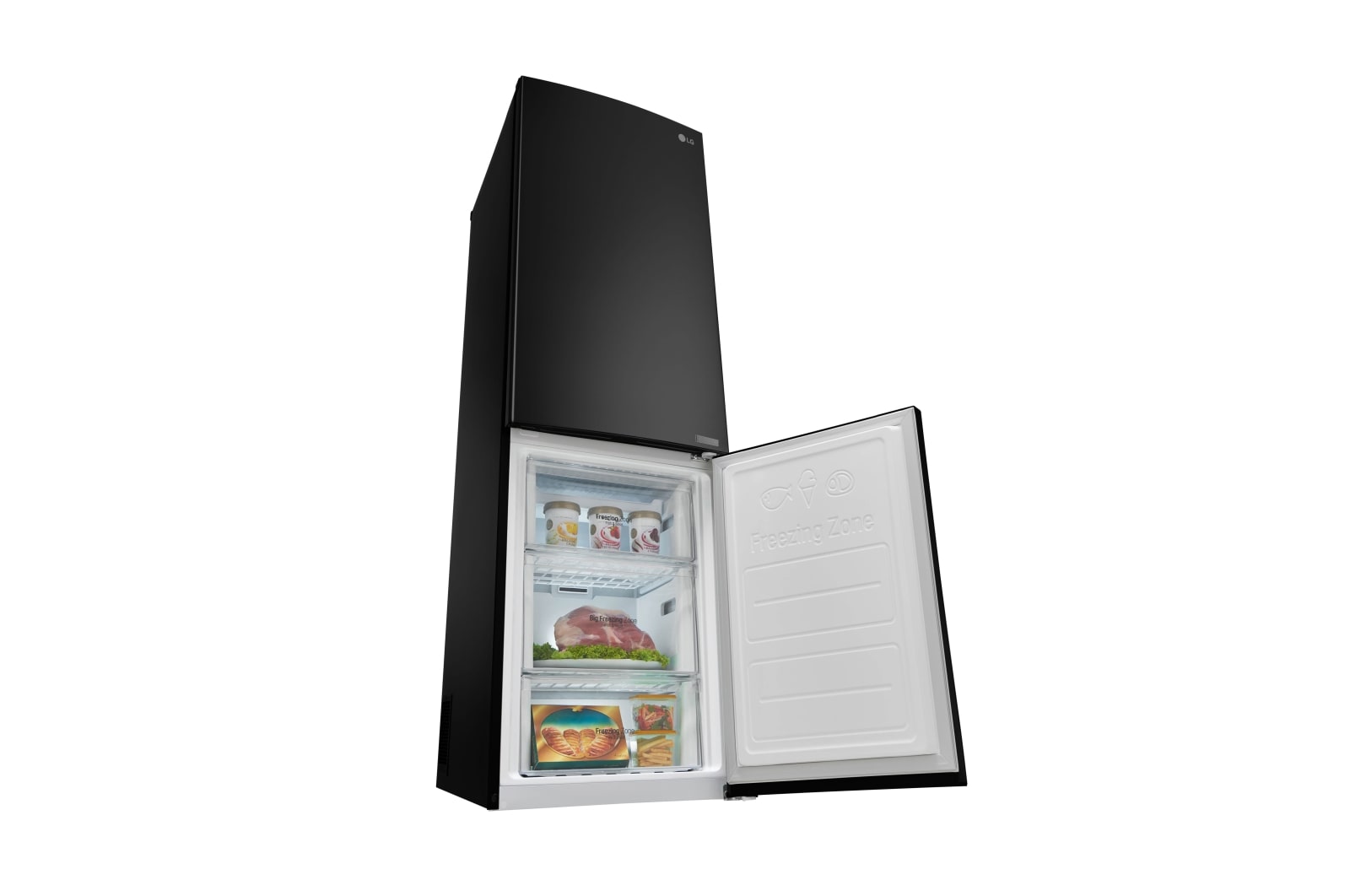 LG Réfrigérateur combiné | Total No Frost | Compresseur linéaire inverter | 37dB | Moist Balance Crisper, LG GB6226SBL