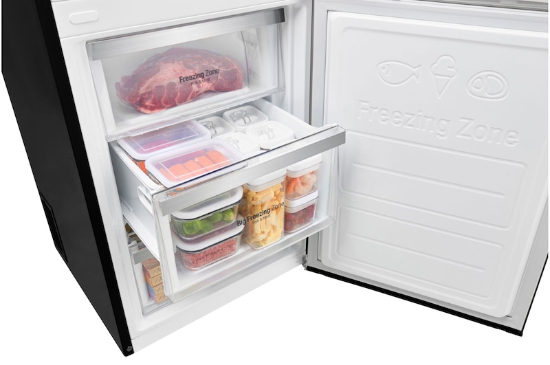 LG Réfrigérateur combiné | Total No Frost | Compresseur linéaire inverter | 37dB | Moist Balance Crisper, LG GB6226SBL