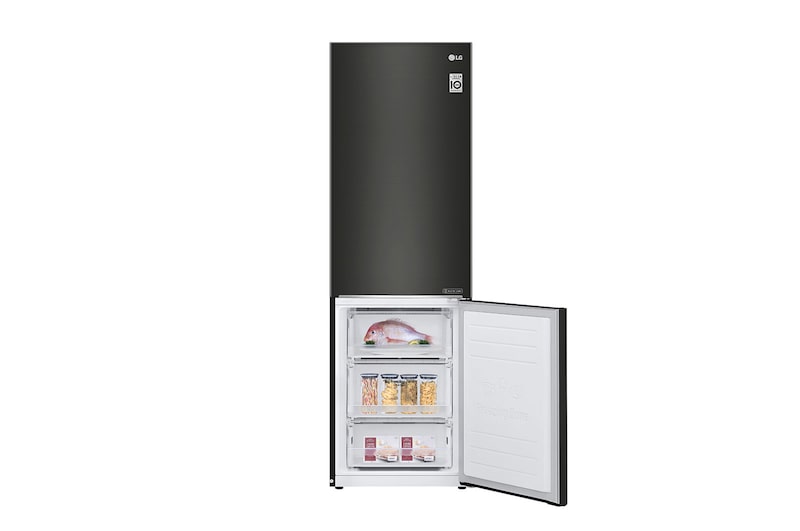 LG Réfrigérateur combiné | 341L | E |36dB(C) | Total No Frost | Compresseur Linéaire Inverter, LG GBB61BLJZN