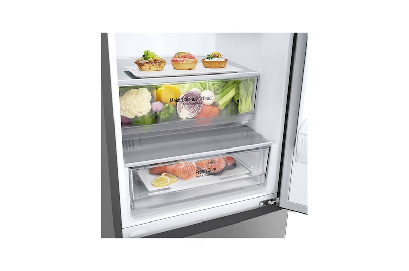 LG Réfrigérateur Combiné | 341L | 35dB | Door Cooling+, LG GBB61PZJEC