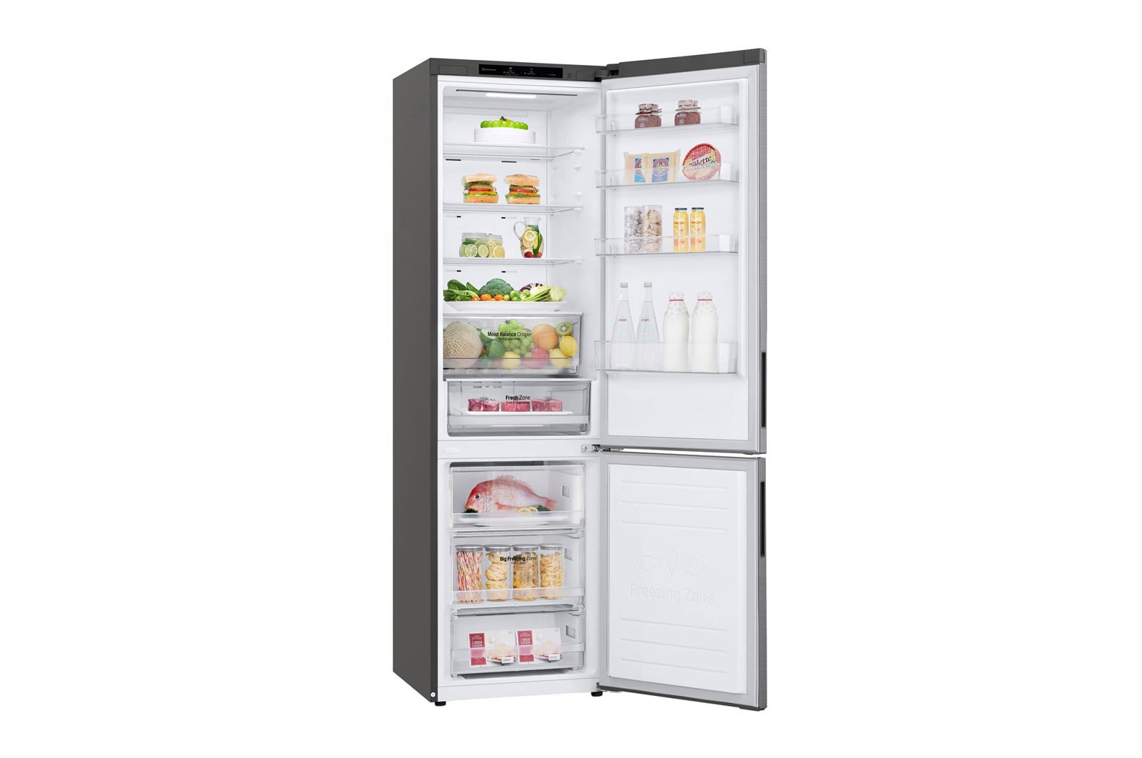 LG Réfrigérateur Combiné | 384L | 35dB | Door Cooling+, LG GBB62PZJEC
