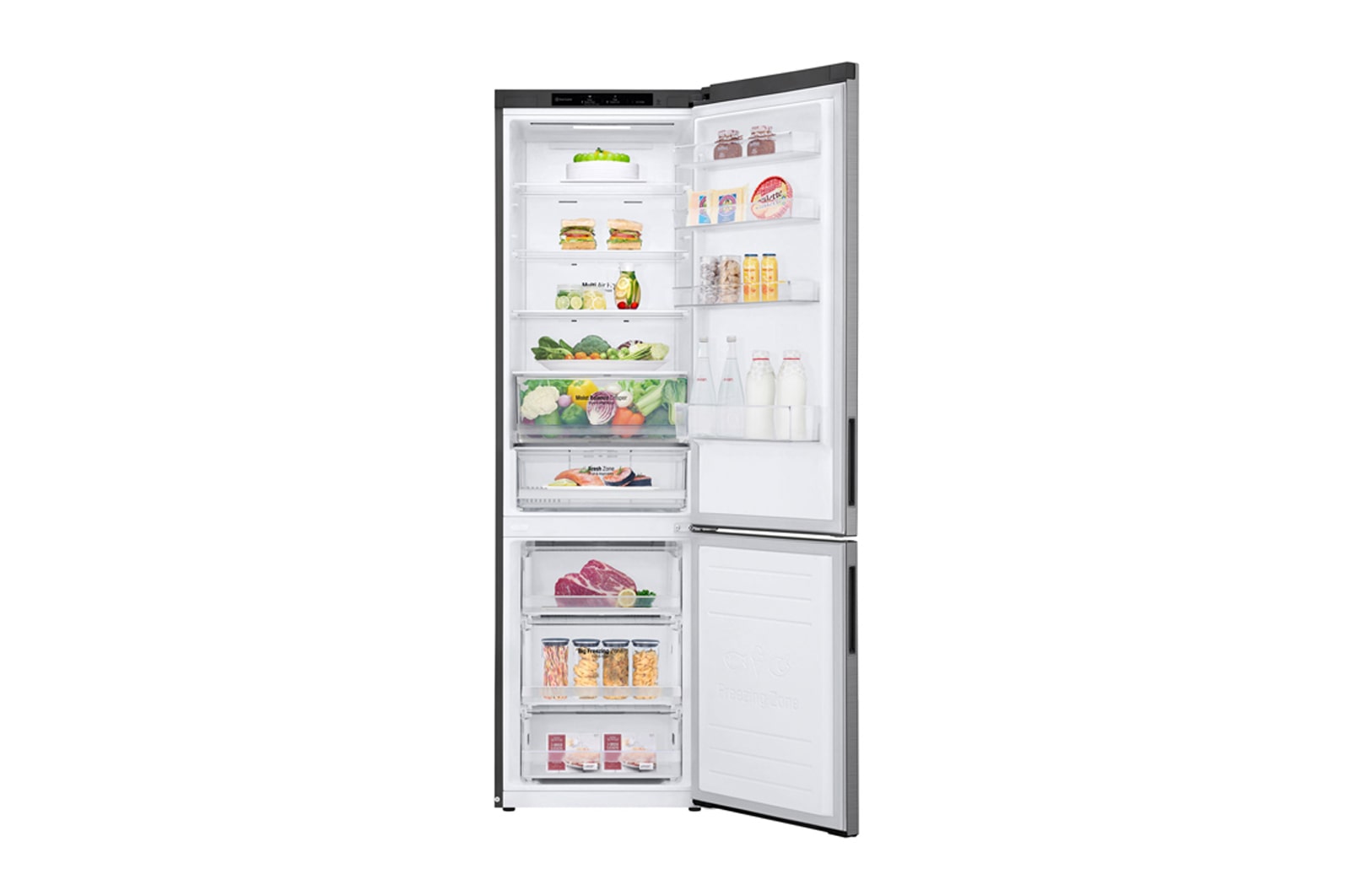 LG Réfrigérateur Combiné | 384L | 35dB | Door Cooling+, LG GBB62PZJEC