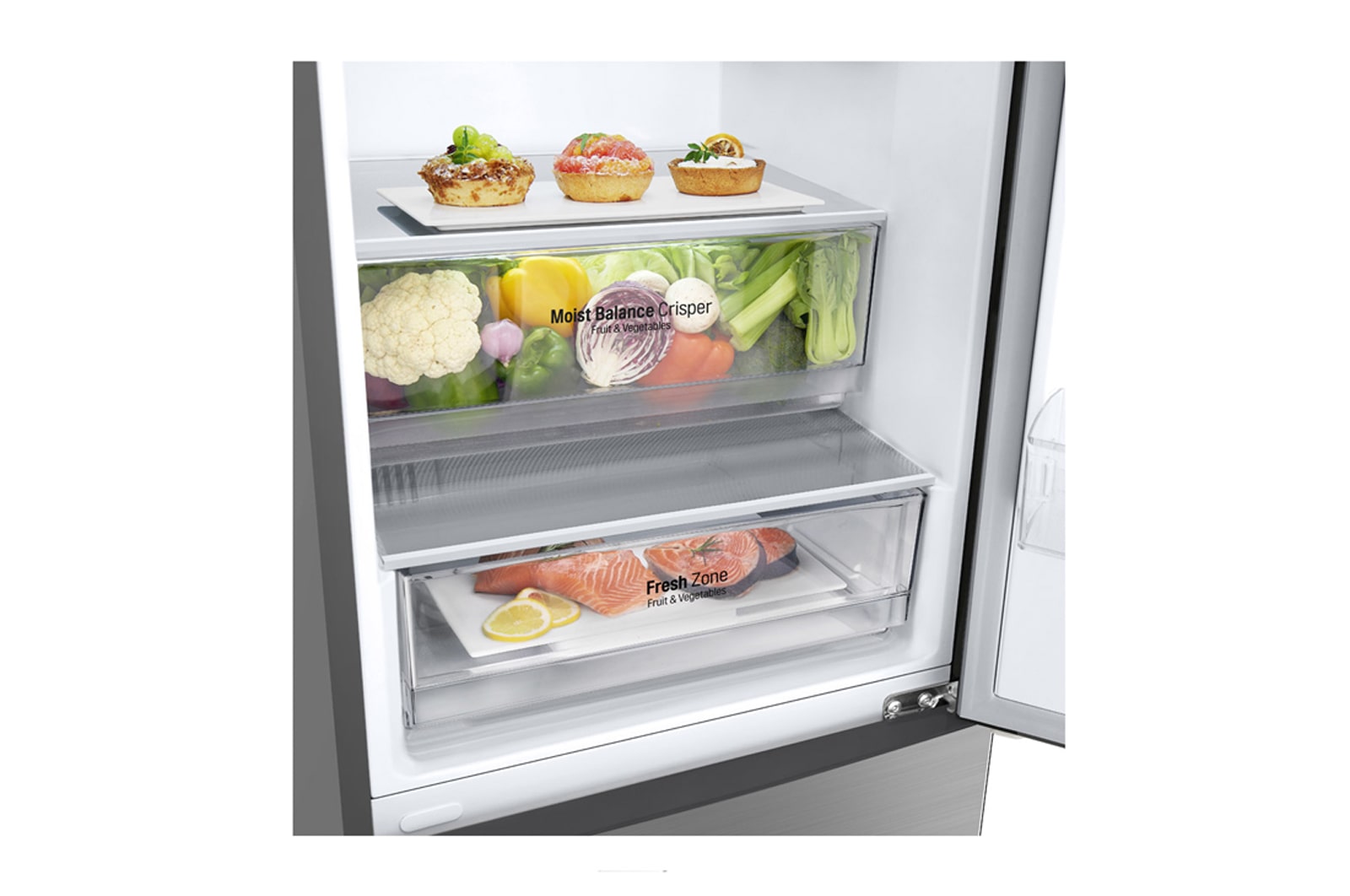 LG Réfrigérateur Combiné | 384L | 35dB | Door Cooling+, LG GBB62PZJEC
