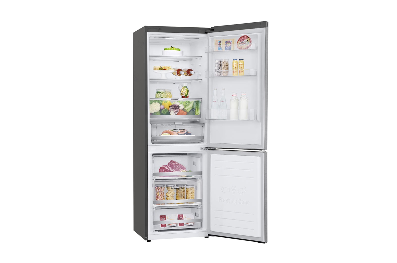 LG Réfrigérateur combiné | 341L | E  | 36dB | Total No Frost | Compresseur Linéaire Inverter, LG GBB71PZDZN