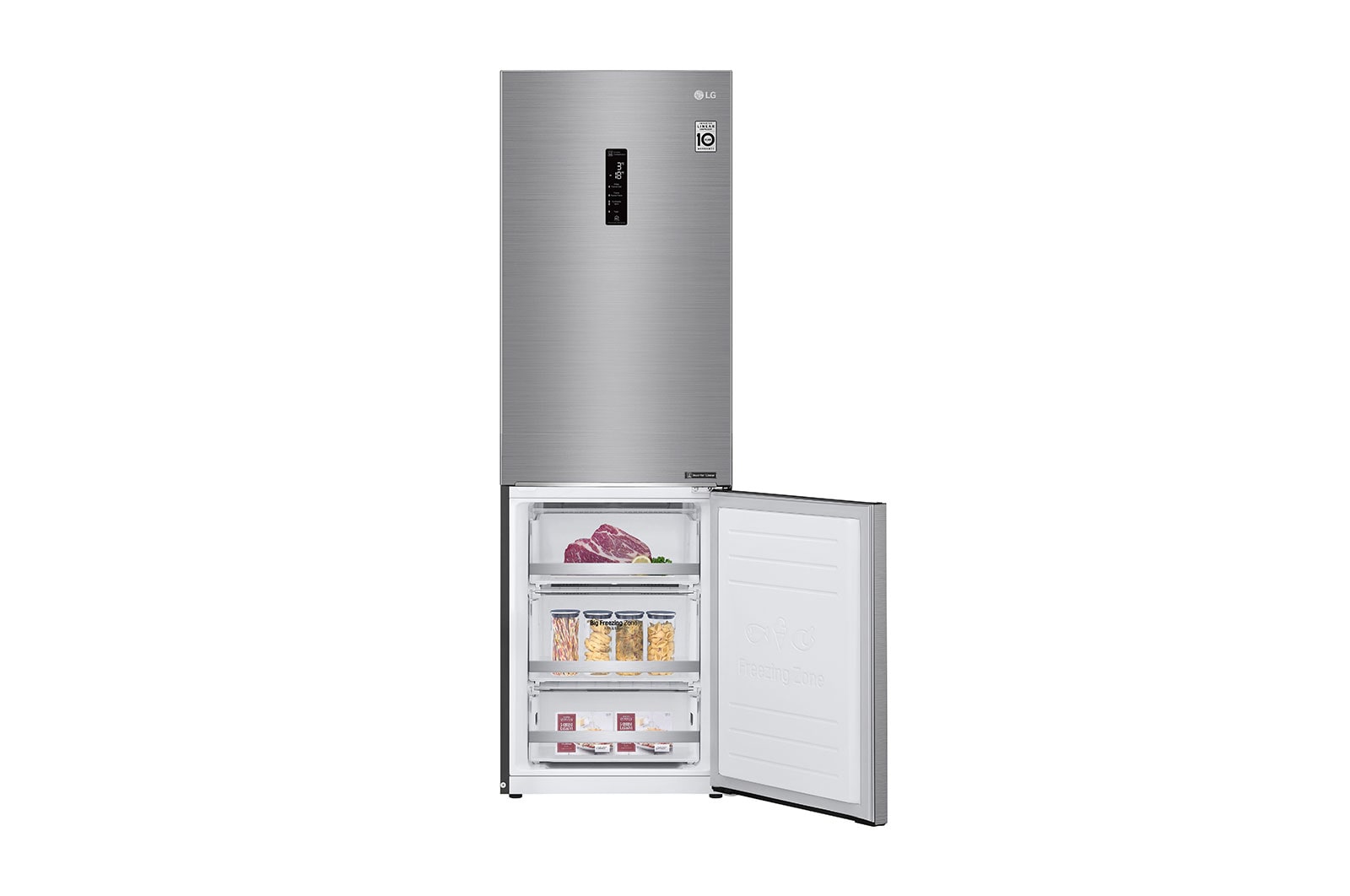 LG Réfrigérateur combiné | 341L | E  | 36dB | Total No Frost | Compresseur Linéaire Inverter, LG GBB71PZDZN