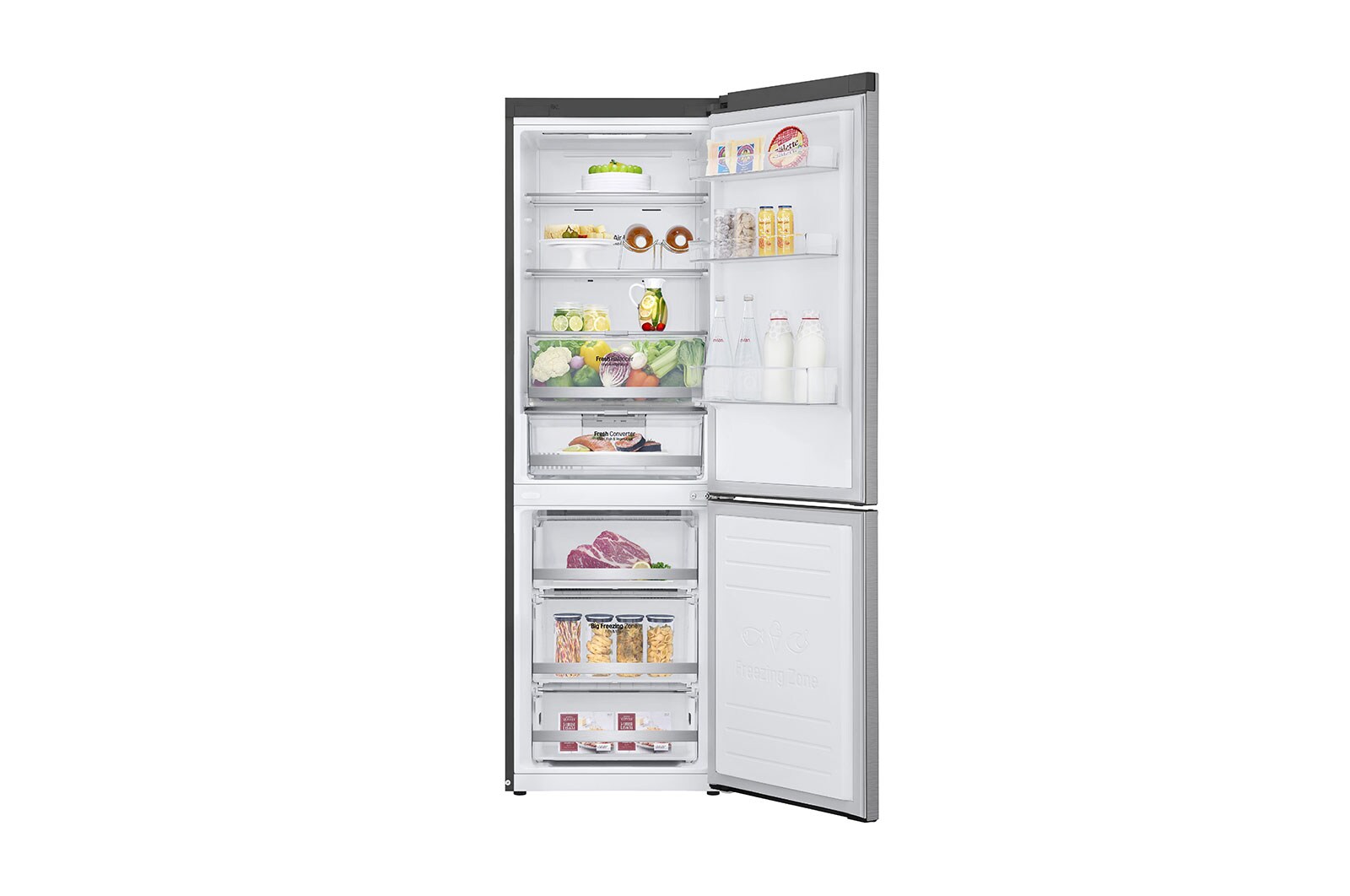 LG Réfrigérateur combiné | 341L | E  | 36dB | Total No Frost | Compresseur Linéaire Inverter, LG GBB71PZDZN