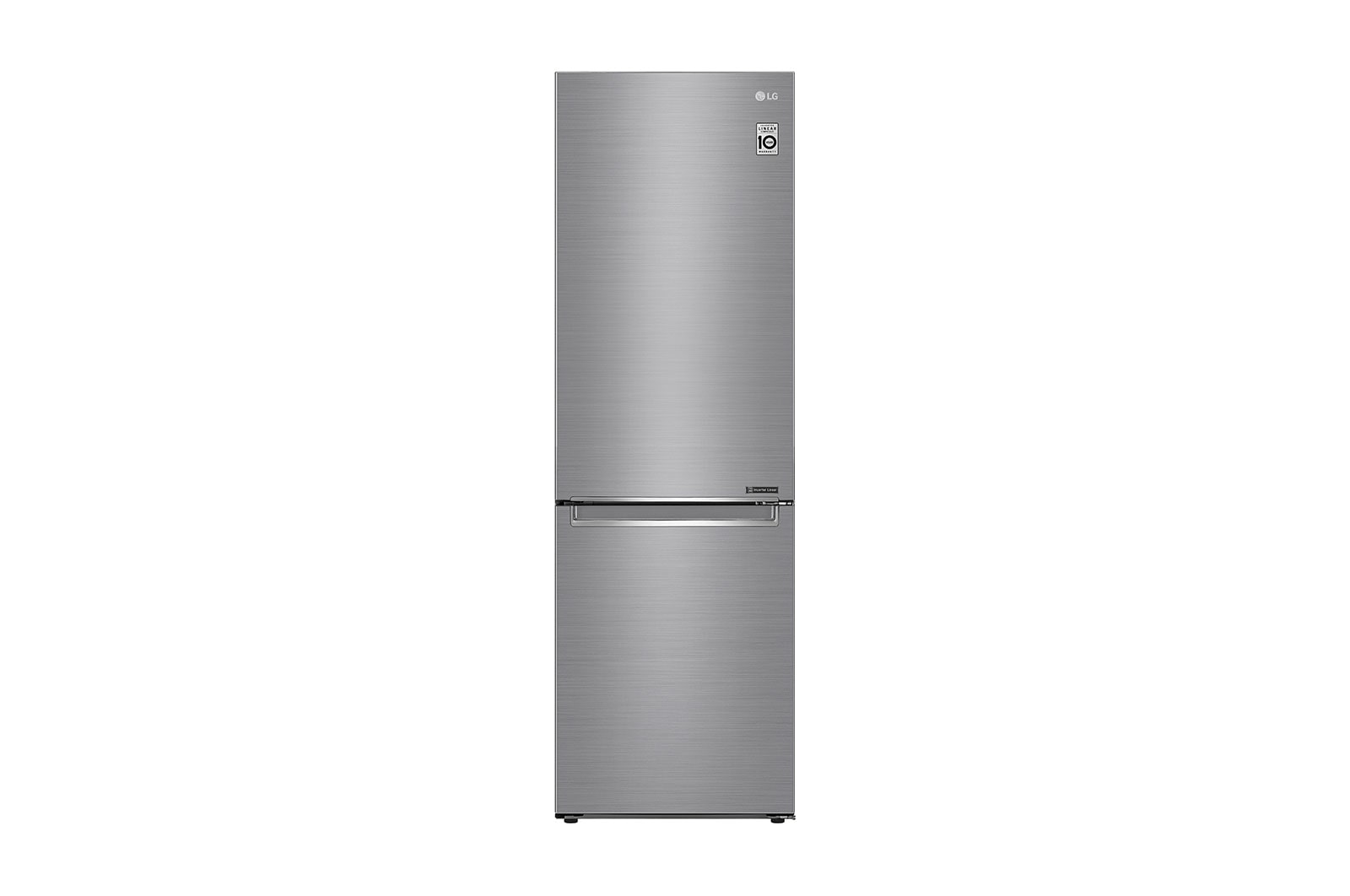 Vue avant de Réfrigérateur combiné 341L | Total No Frost  | Compresseur linéaire inverter | Smart Diagnosis™ | 36dB(C) | Moist Balance Crisper | Fresh converter  LG GBB71PZEZN