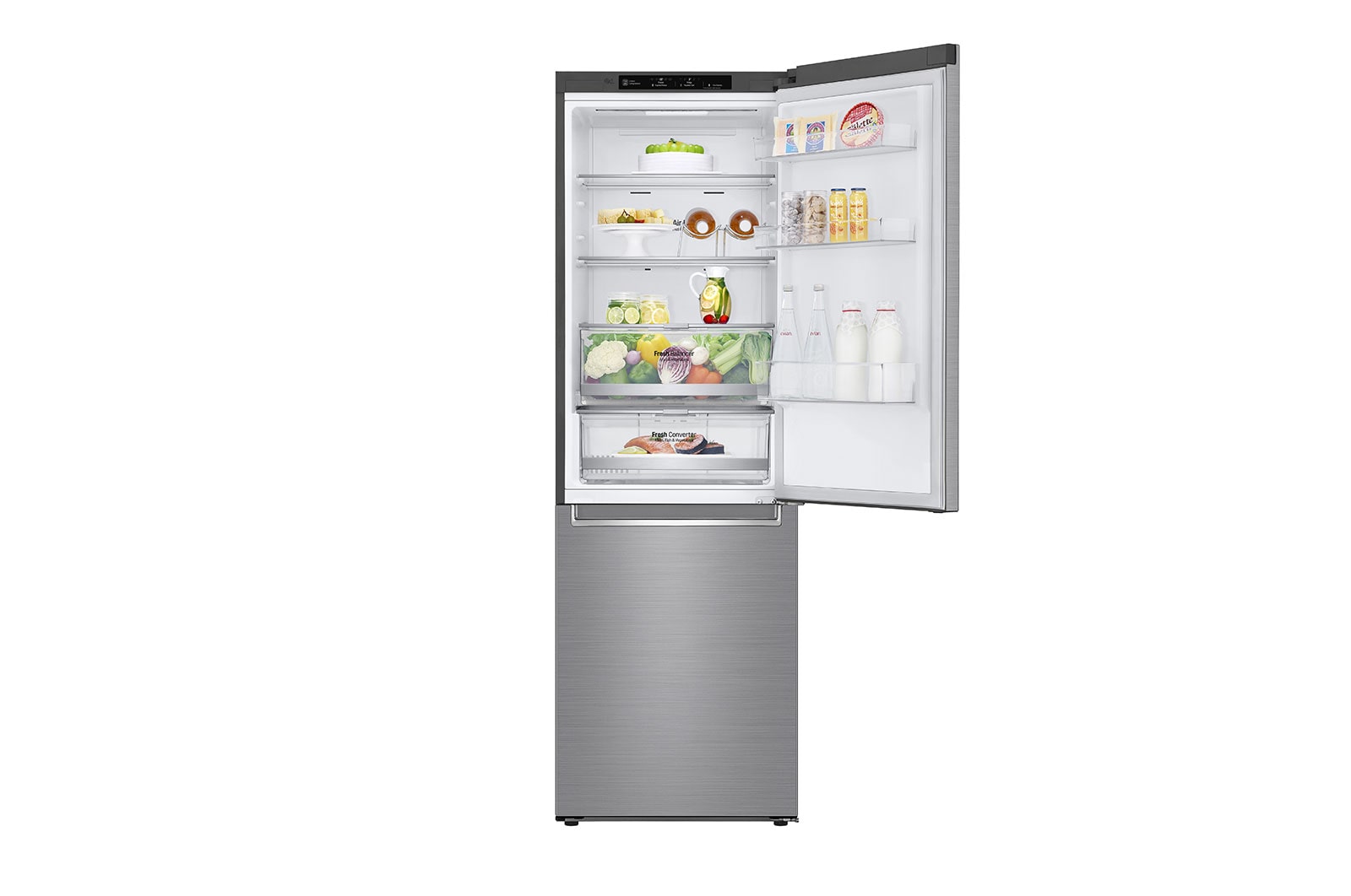 LG Réfrigérateur combiné 341L | Total No Frost  | Compresseur linéaire inverter | Smart Diagnosis™ | 36dB(C) | Moist Balance Crisper | Fresh converter , LG GBB71PZEZN