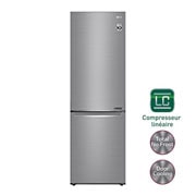 Vue avant de Réfrigérateur combiné 341L | Total No Frost  | Compresseur linéaire inverter | Smart Diagnosis™ | 36dB(C) | Moist Balance Crisper | Fresh converter  LG GBB71PZEZN