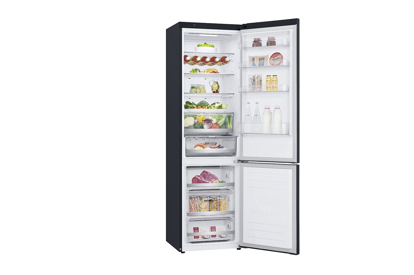 LG Réfrigérateur combiné 384L | Total No Frost | Compresseur Linéaire Inverter | Smart Diagnosis™ | Moist Balance Crisper | Fresh Converter, LG GBB72MCDFN