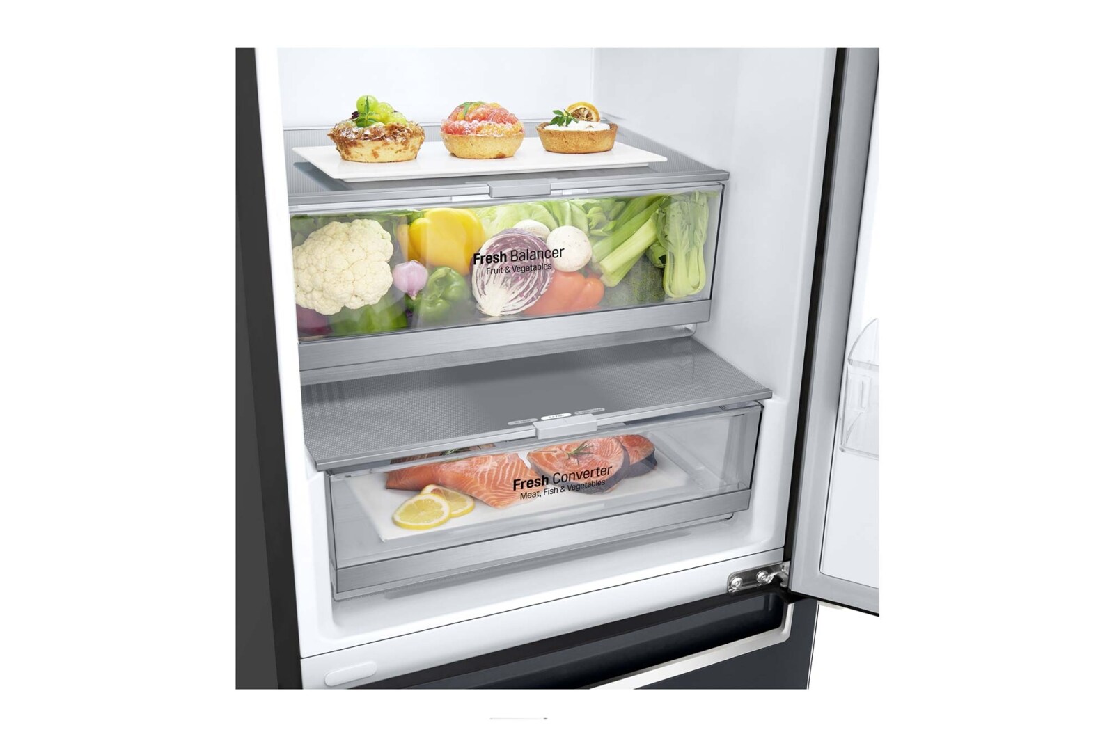 LG Réfrigérateur combiné | 384L | E | 36dB(C) | Total No Frost | Compresseur Linéaire Inverter  , LG GBB72MCDZN