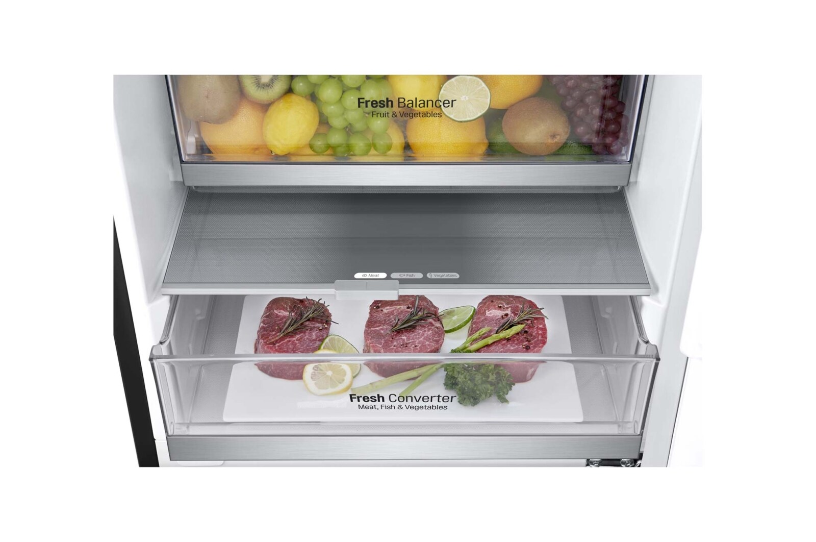 LG Réfrigérateur combiné | 384L | E | 36dB(C) | Total No Frost | Compresseur Linéaire Inverter  , LG GBB72MCDZN
