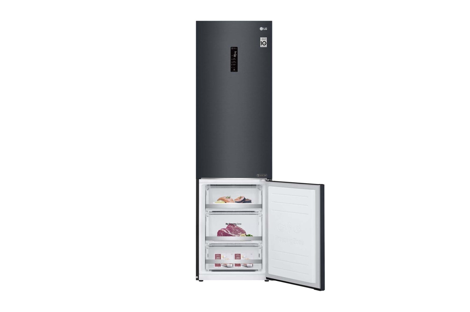 LG Réfrigérateur combiné | 384L | E | 36dB(C) | Total No Frost | Compresseur Linéaire Inverter  , LG GBB72MCDZN