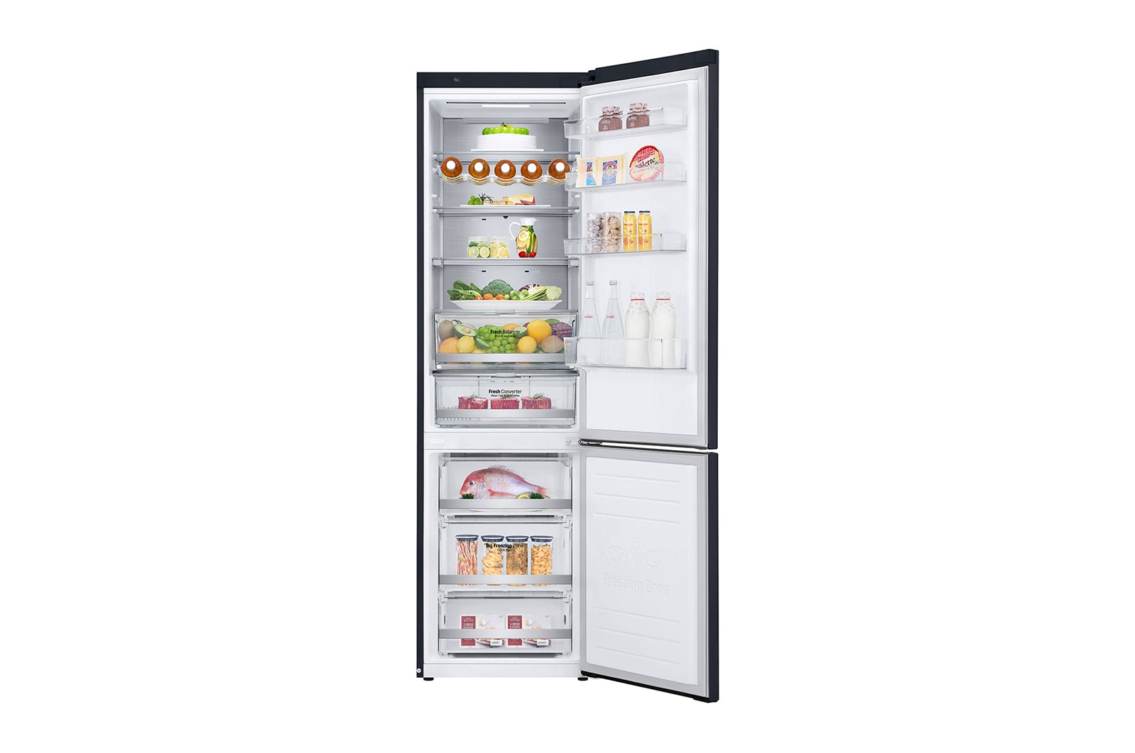 LG Réfrigérateur Combiné | 384L | D | 36 dB(C) | Total No Frost | Compresseur Linéaire Inverter, LG GBB72MCUFN