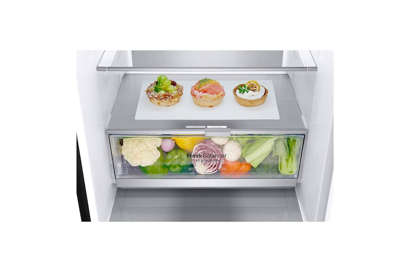 LG Réfrigérateur Combiné | 384L | D | 36 dB(C) | Total No Frost | Compresseur Linéaire Inverter, LG GBB72MCUFN