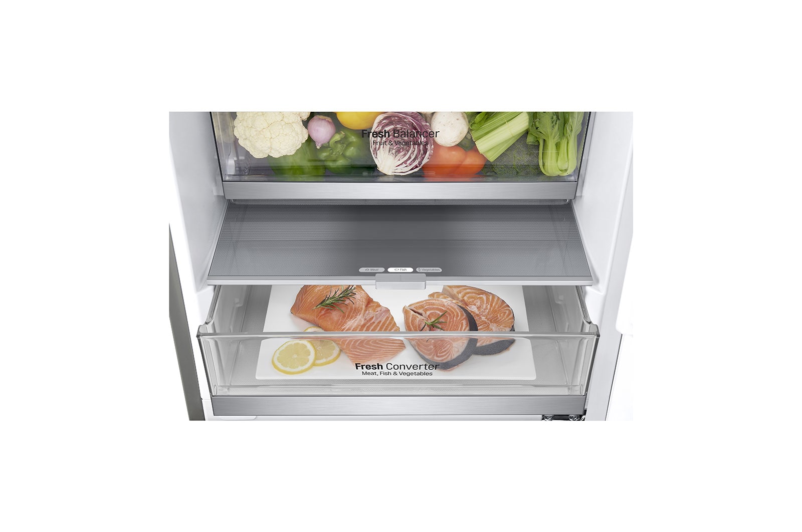 LG Réfrigérateur combiné | 384L | 35dB(B) | DoorCooling+ | Compresseur Linéaire Inverter, LG GBB72NSUCN