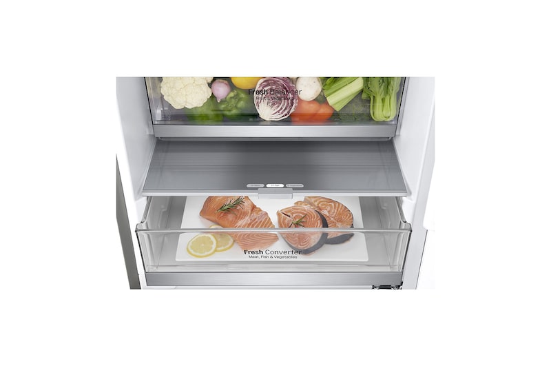 LG Réfrigérateur combiné | 384L | 35dB(B) | DoorCooling+ | Compresseur Linéaire Inverter, LG GBB72NSUCN