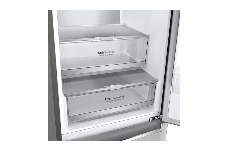 LG Réfrigérateur combiné | 384L | 35dB(B) | DoorCooling+ | Compresseur Linéaire Inverter, LG GBB72NSUCN