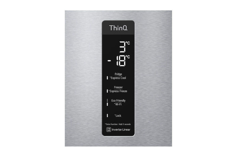 LG Réfrigérateur combiné | 384L | 35dB(B) | DoorCooling+ | Compresseur Linéaire Inverter, LG GBB72NSUCN