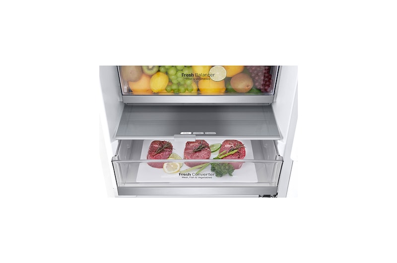 LG Réfrigérateur combiné | 384L | 35dB(B) | DoorCooling+ | Compresseur Smart Inverter, LG GBB72SWVEN