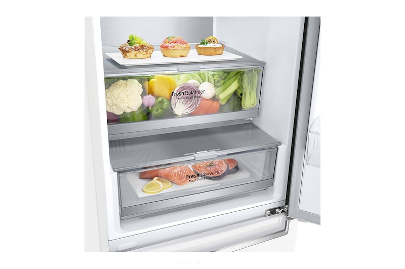 LG Réfrigérateur Combiné | 384L | D | 36 dB(C)  | Door Cooling | Compresseur Linéaire Inverter, LG GBB72SWVFN