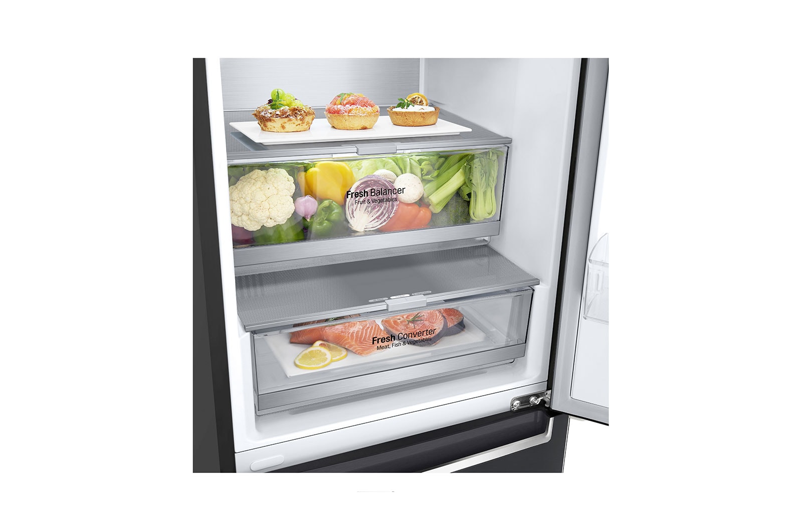 LG Réfrigérateur combiné | 384L | 35dB(B) | DoorCooling+ | Compresseur Linéaire Inverter, LG GBB92MCABP