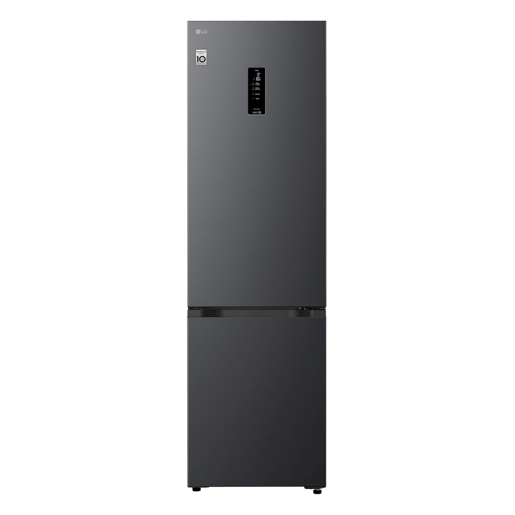 Congélateur bas LG (gbbsj20dpy) porte entièrement ouverte montrant les compartiments réfrigérateur et congélateur
