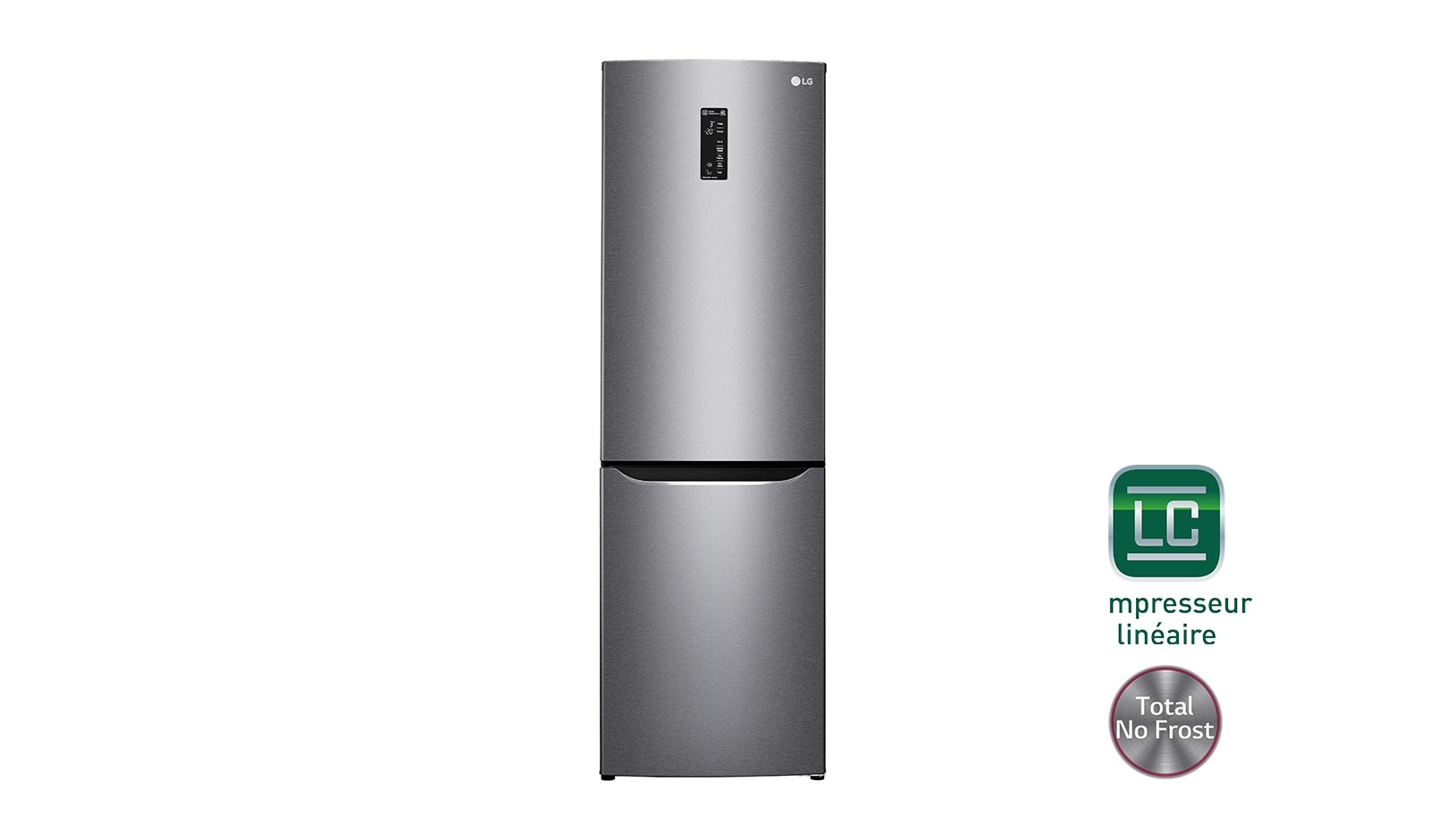 Vue avant de Réfrigérateur combiné | Total No Frost | Compresseur linéaire inverter | WIFI | A&#43;&#43; LG GBD4826SDS