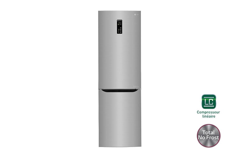 Vue avant de Réfrigérateur combiné | Total No Frost  | Compresseur linéaire inverter | Smart Diagnosis™ | Moist Balance Crisper| A&#43;&#43; LG GBD6236SPS