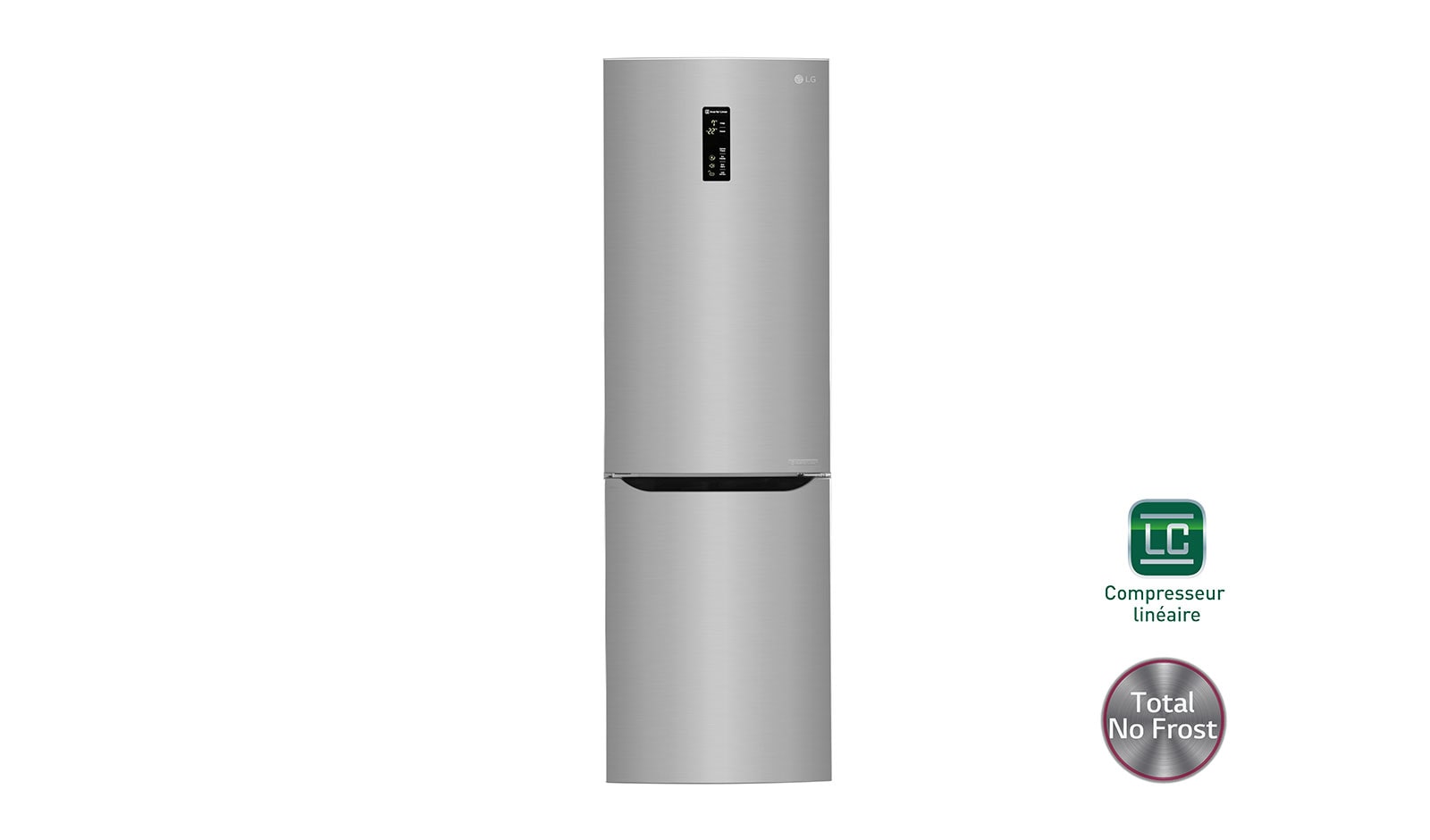 Vue avant de Réfrigérateur combiné | Total No Frost  | Compresseur linéaire inverter | Smart Diagnosis™ | Moist Balance Crisper| A&#43;&#43; LG GBD6236SPS