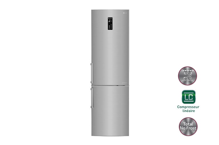 Vue avant de Réfrigérateur combiné | Total No Frost | Compresseur linéaire inverter | Smart Diagnosis™ | Moist Balance Crisper | A&#43;&#43; LG GBD6326BPS