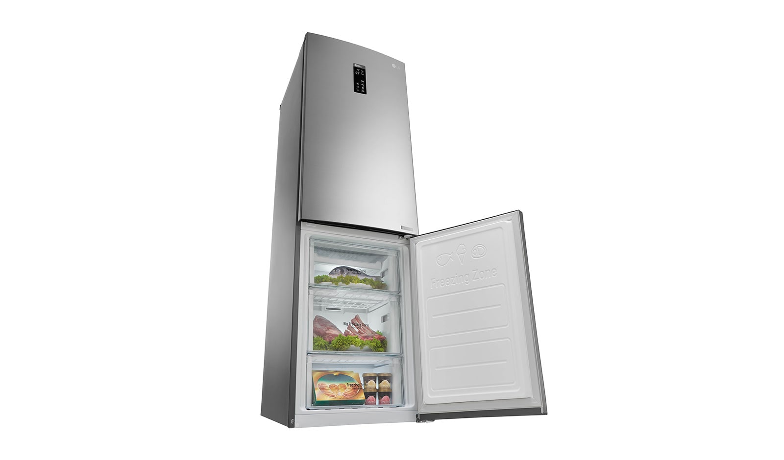 LG Réfrigérateur combiné | Total No Frost  | Compresseur linéaire inverter | Smart Diagnosis™ | Moist Balance Crisper | A++, LG GBD6336SPS