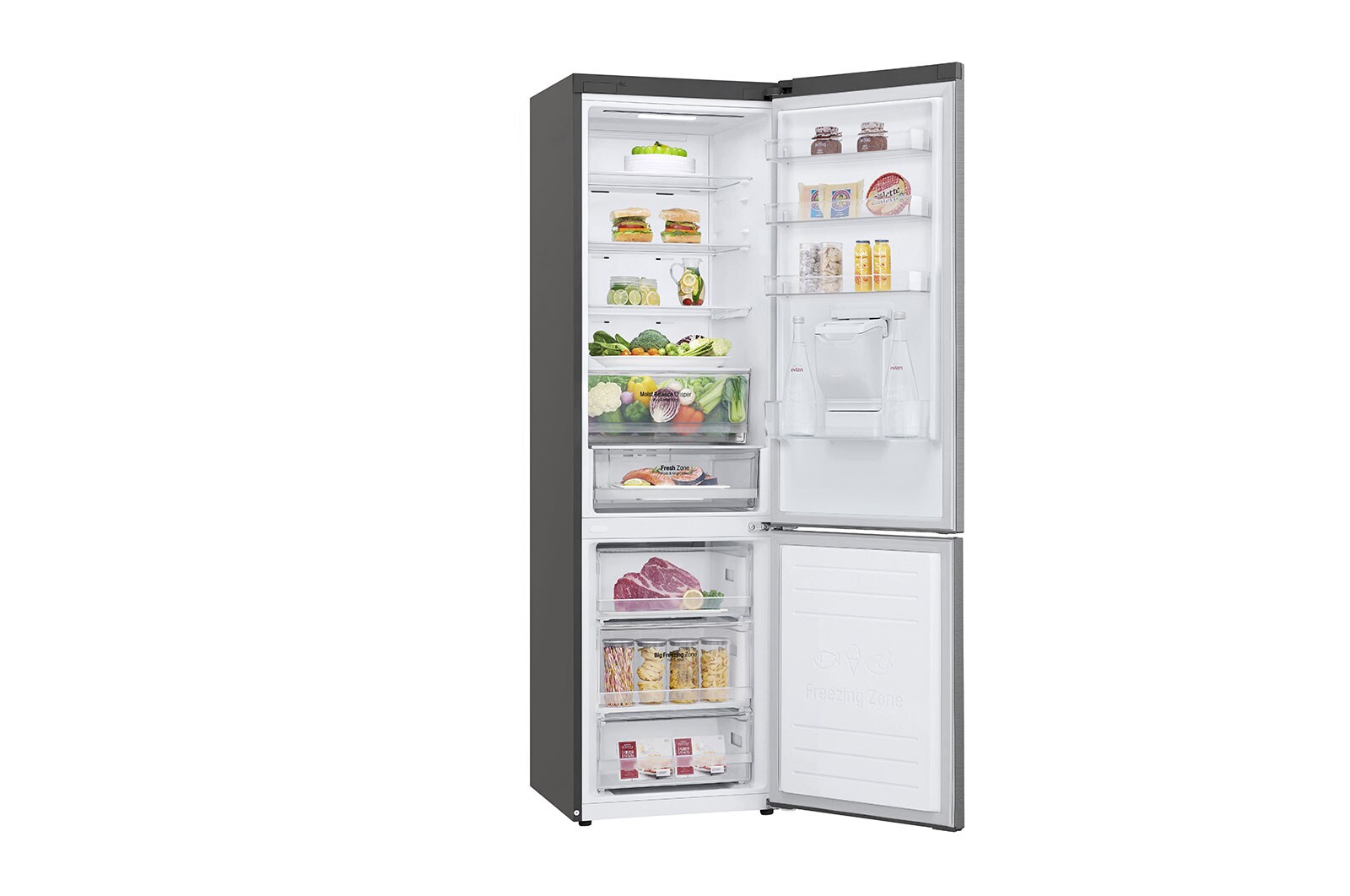 LG Réfrigérateur combiné | 383L | E | 36dB(C) | Total No Frost | Compresseur Linéaire Inverter , LG GBF62PZHZN