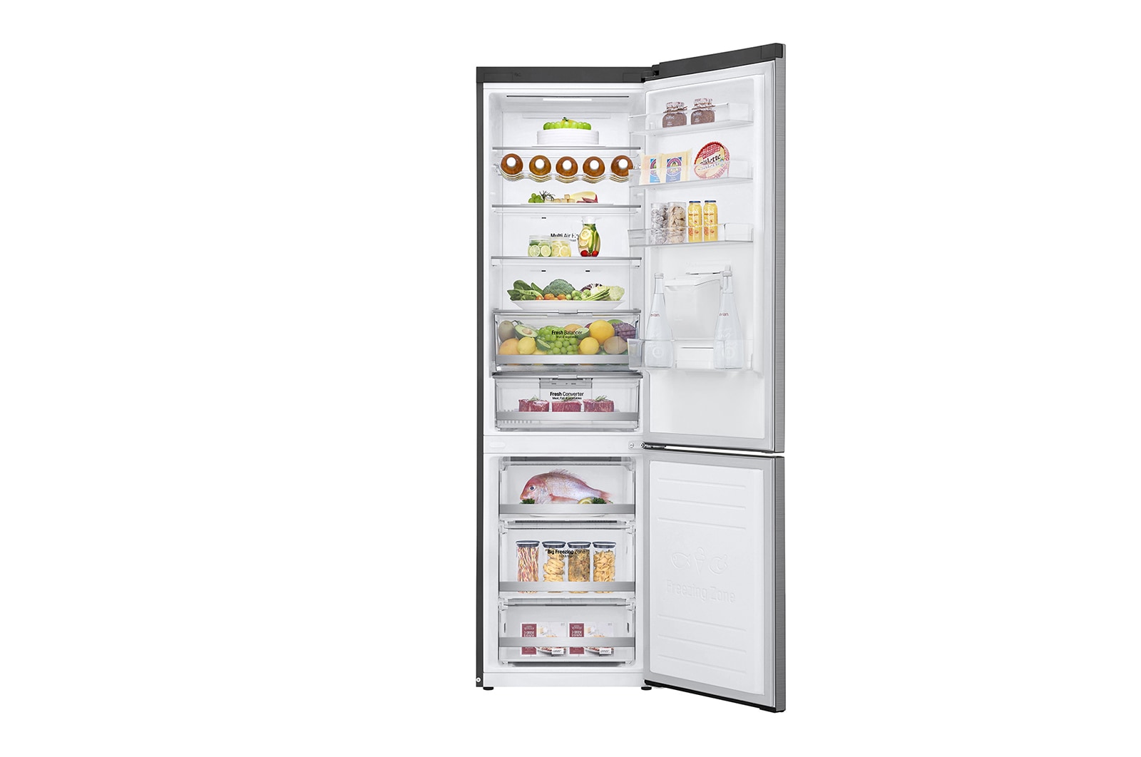 LG Réfrigérateur combiné | 379L | E | 36dB | Total No Frost | Compresseur Linéaire Inverter  , LG GBF72PZDZN