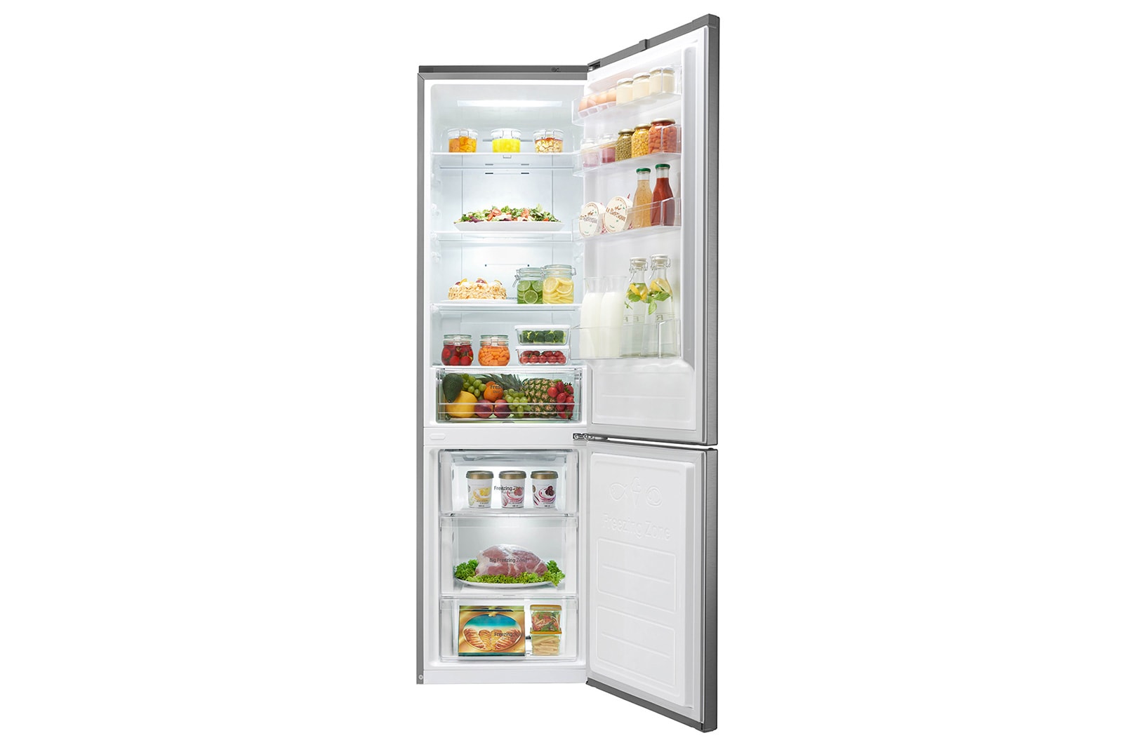 LG Réfrigérateur combiné | Total No Frost  | Compresseur linéaire inverter | Moist Balance Crisper | Wi-Fi, LG GBP20DSQFS