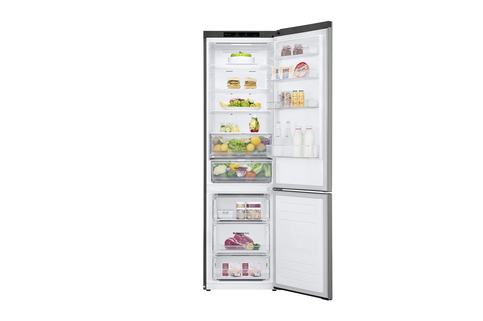 LG Réfrigérateur Combiné 384L | Linear Cooling™ |  FreshConverter™ |  Door Cooling™ | Silencieux 35 dB | C, LG GBP52PZNCN1