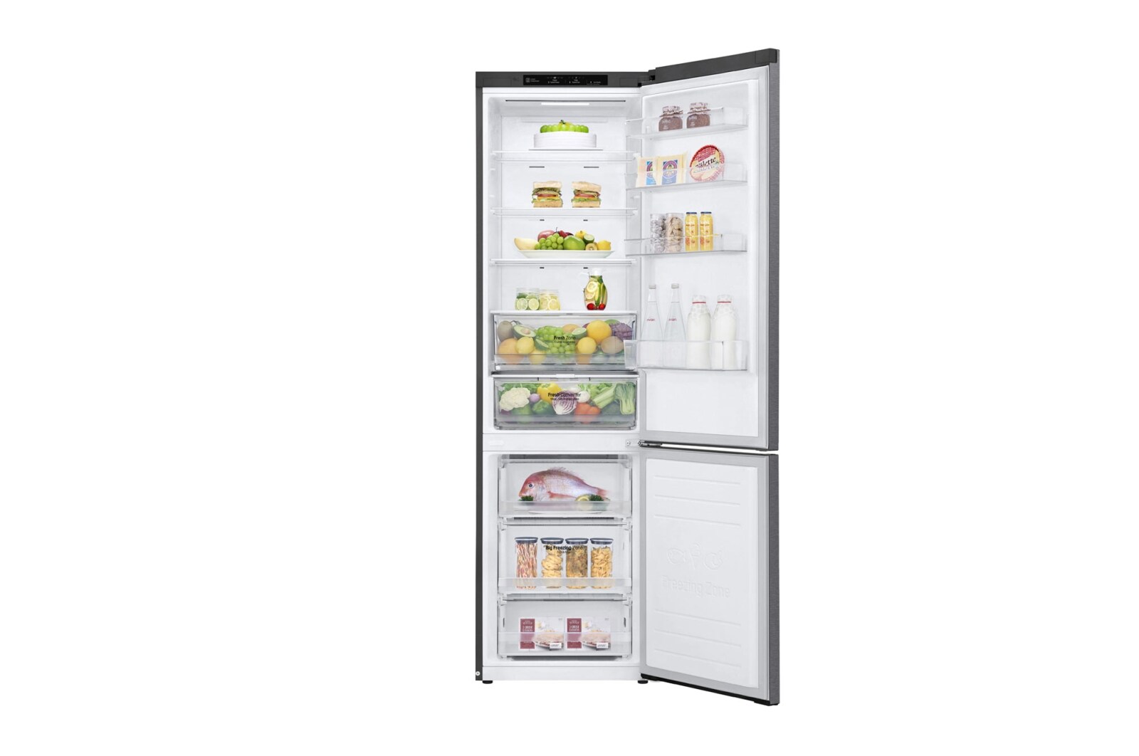 LG Réfrigérateur combiné | 384L | D | 36dB(C) | Total No Frost | Compresseur Linéaire Inverter, LG GBP62DSNFN