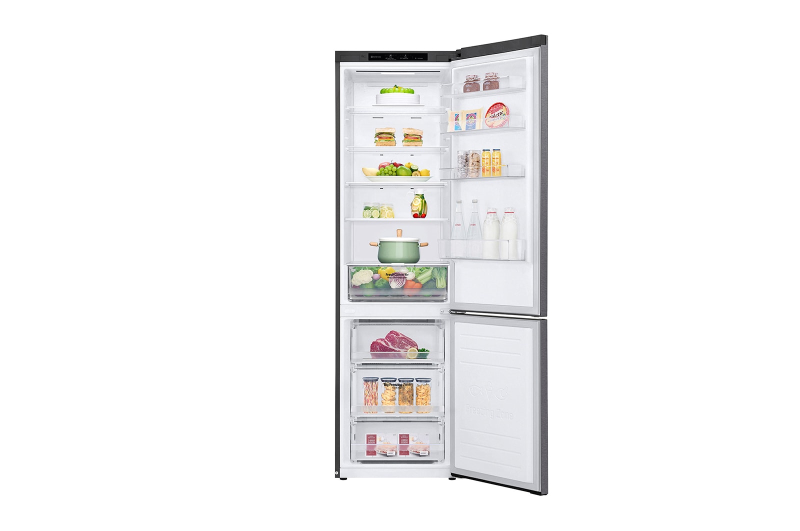 LG Réfrigérateur combiné | 384L | D | 36dB(C) | Total No Frost | Compresseur Linéaire Inverter, LG GBP62DSSFR