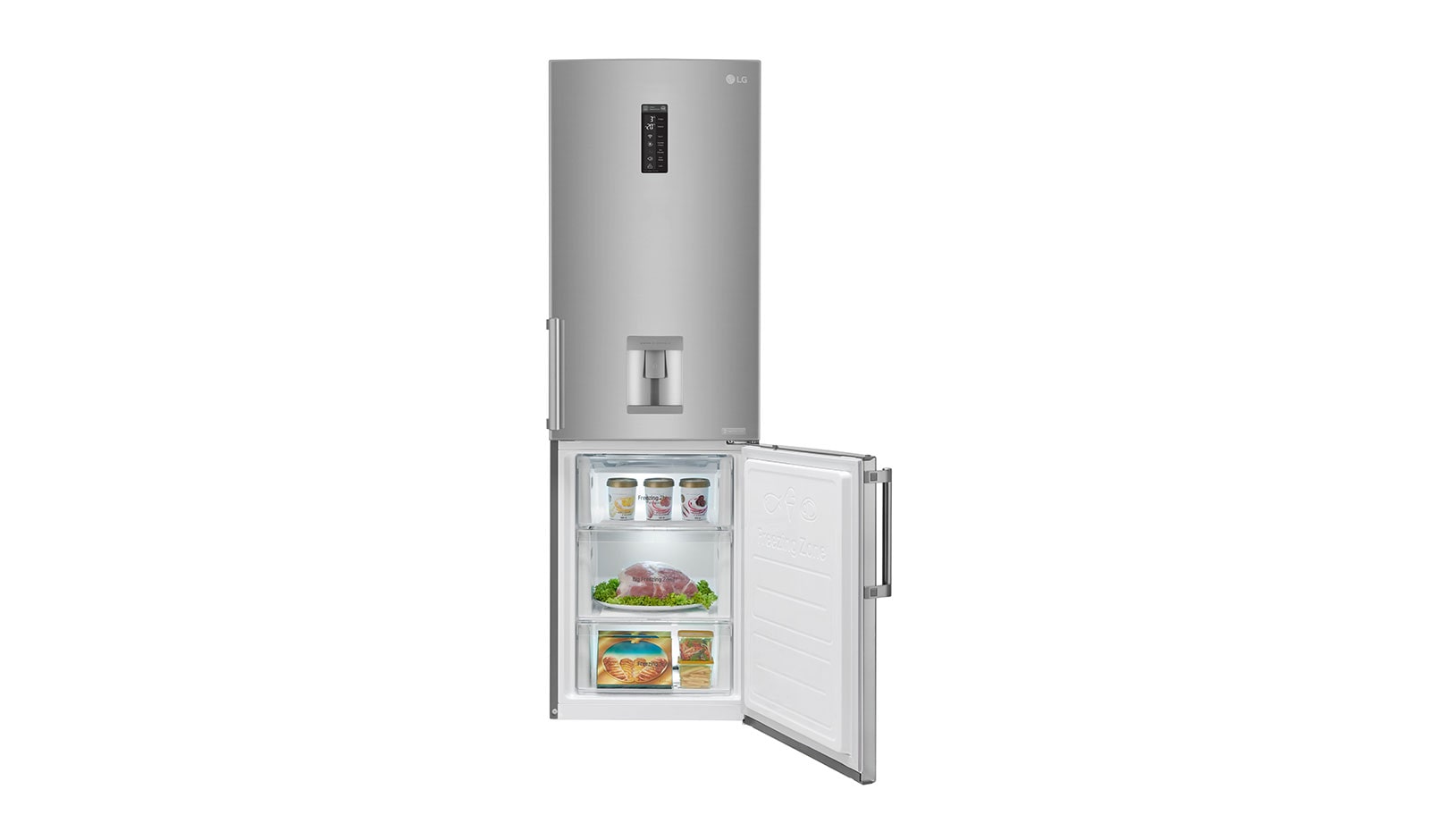 LG Réfrigérateur combiné | Total No Frost  | Compresseur linéaire inverter | Moist Balance Crisper | Wi-Fi, LG GBS6226BPS