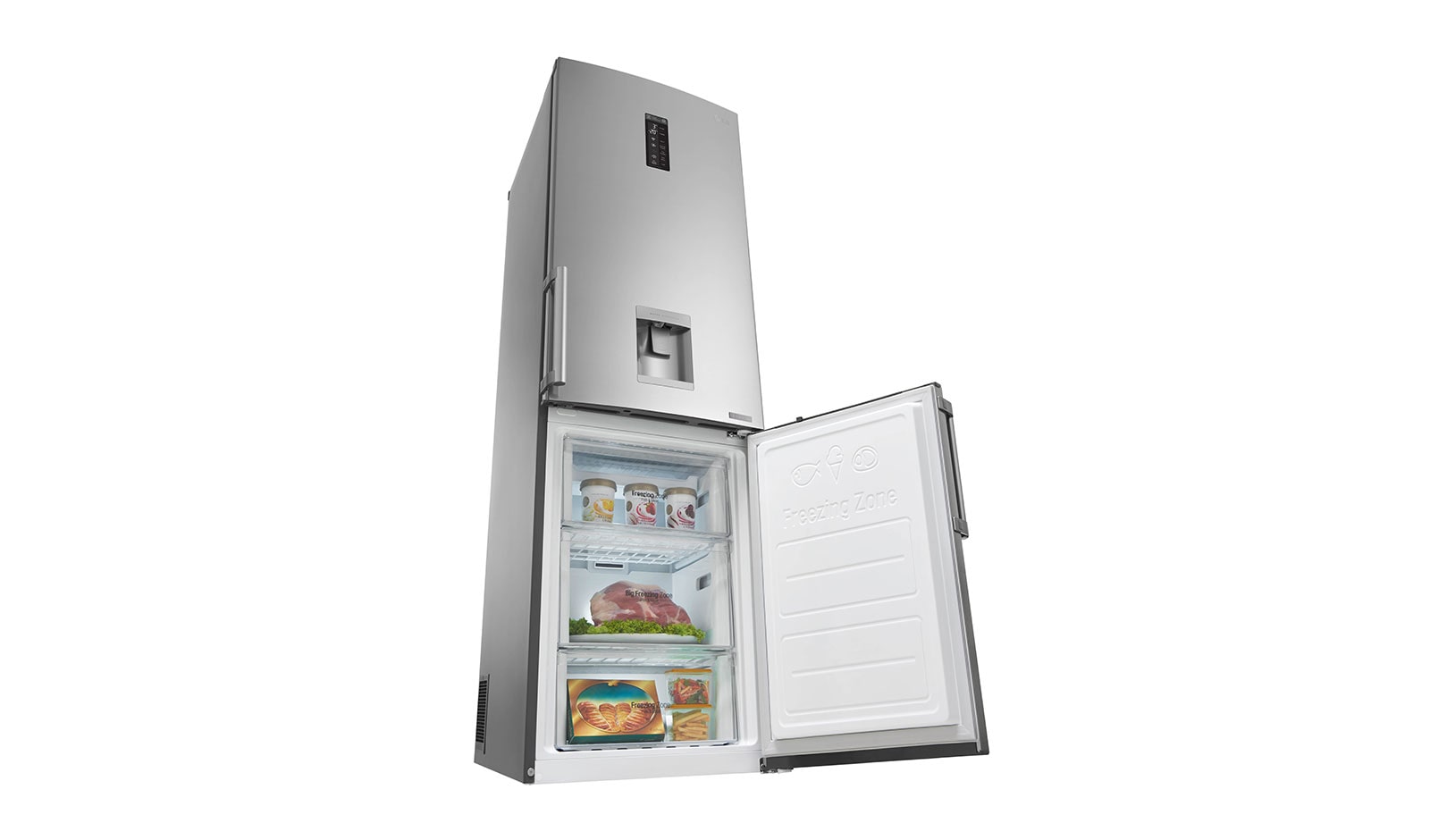 LG Réfrigérateur combiné | Total No Frost  | Compresseur linéaire inverter | Moist Balance Crisper | Wi-Fi, LG GBS6226BPS