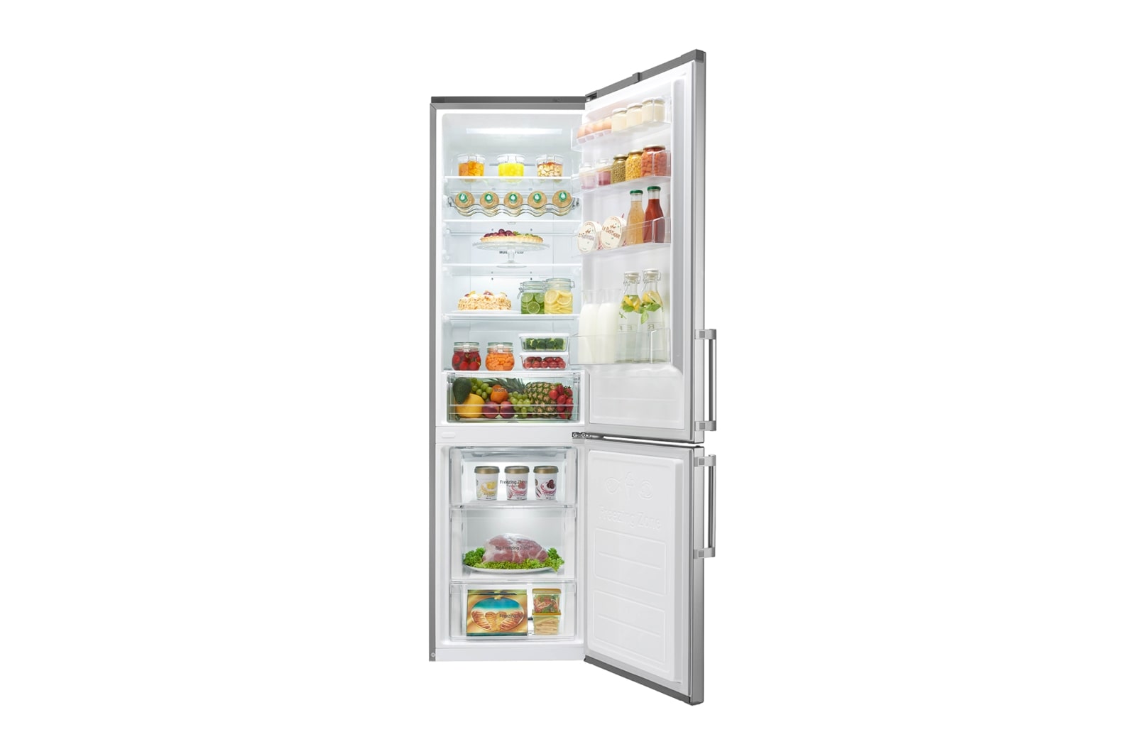 LG Réfrigérateur combiné | Total No Frost | Compresseur linéaire inverter | 37dB | Connecté Wi-Fi | Moist Balance Crisper, LG GBW6326BPS