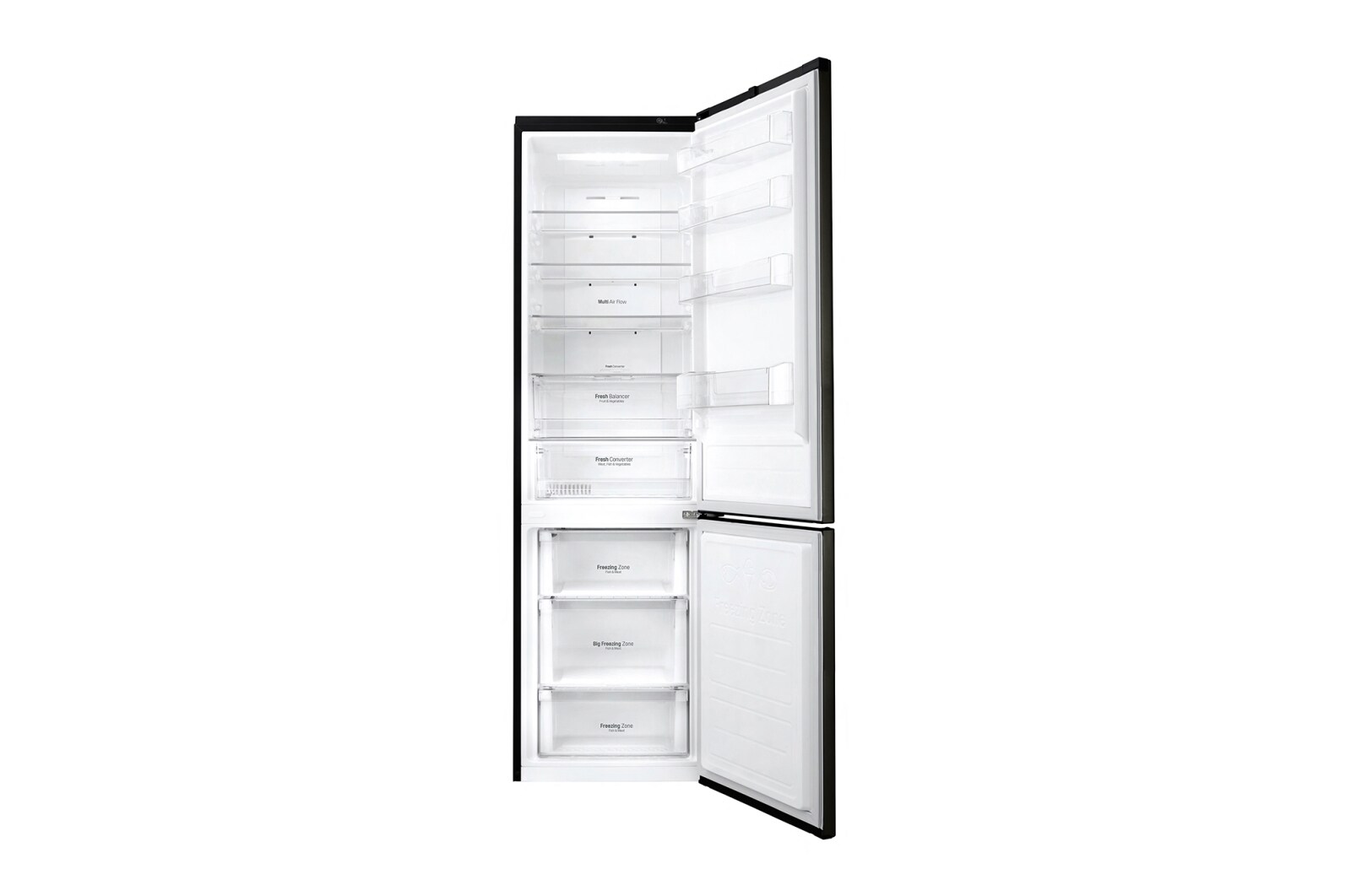LG Réfrigérateur combiné | Total No Frost  | Compresseur linéaire inverter | 37dB | Connecté Wi-Fi | Moist Balance Crisper | Fresh converter , LG GBW6346SBL