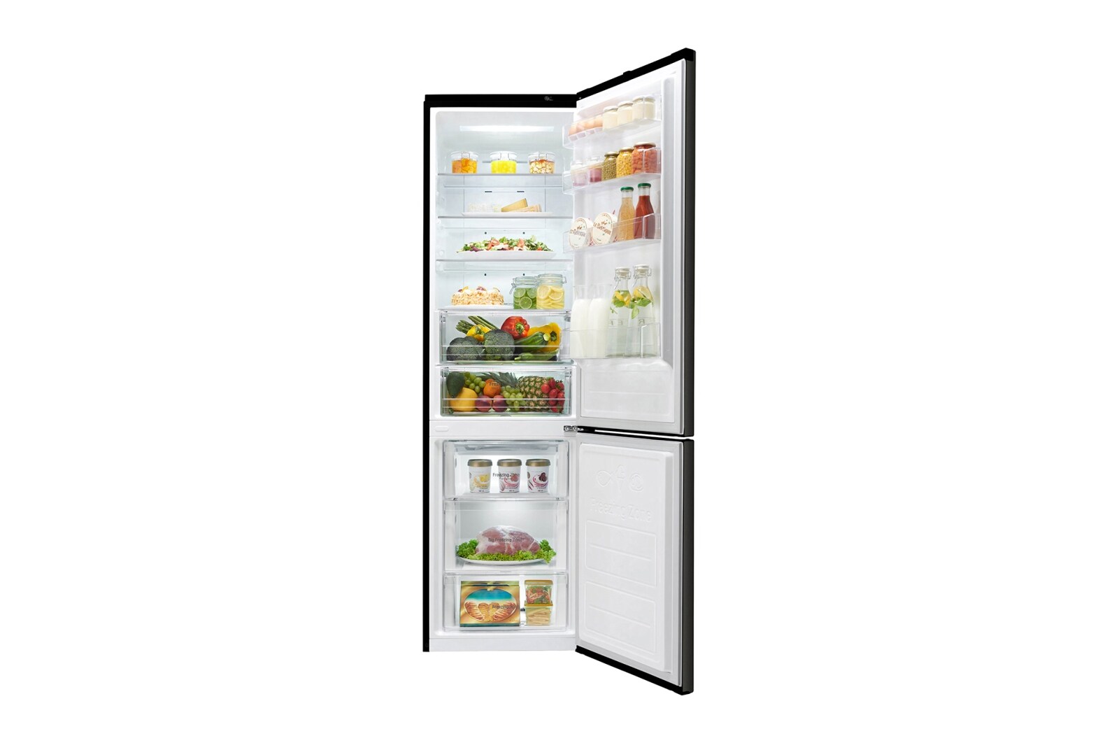 LG Réfrigérateur combiné | Total No Frost  | Compresseur linéaire inverter | 37dB | Connecté Wi-Fi | Moist Balance Crisper | Fresh converter , LG GBW6346SBL