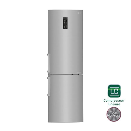 Réfrigérateur Combiné, 445L, Compresseur Linéaire Inverter, No Frost, Ecran tactile, Magic crisper, Eclairage LED, Inox pro - LG GCD7238SC