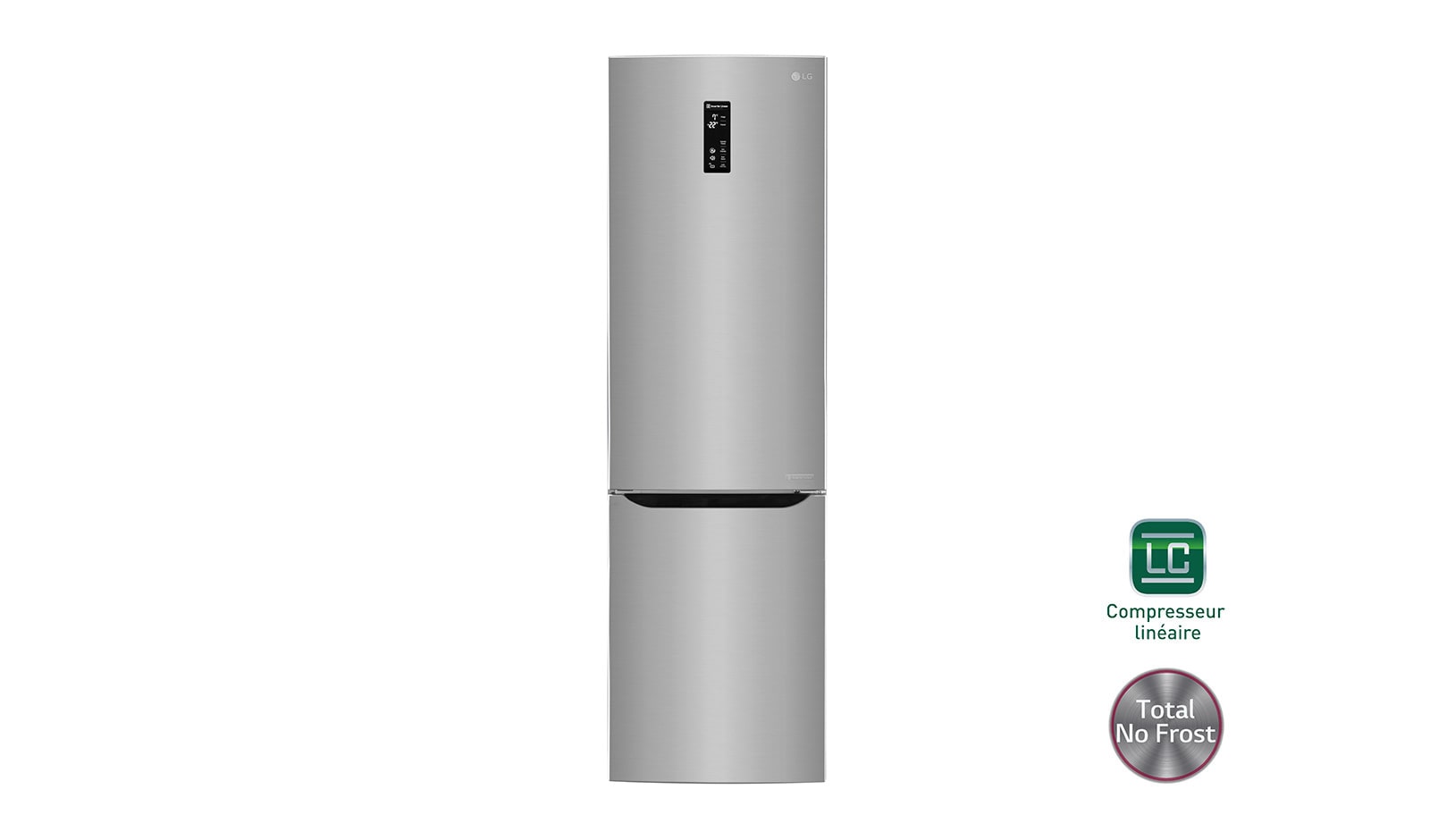 Vue avant de Réfrigérateur combiné | Total No Frost | Compresseur linéaire inverter | Smart Diagnosis™ | Moist Balance Crisper | Fresh converter | A&#43;&#43; | Wi-Fi LG GBW6356SPS