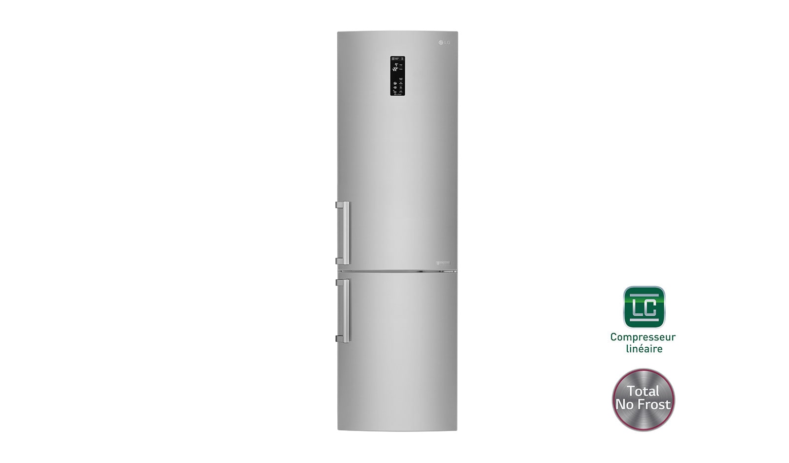 Vue avant de Réfrigérateur combiné | Total No Frost  | Compresseur linéaire inverter | Smart Diagnosis™ | Moist Balance Crisper | Fresh converter | A&#43;&#43;&#43; | Wi-Fi LG GBW6388ESC